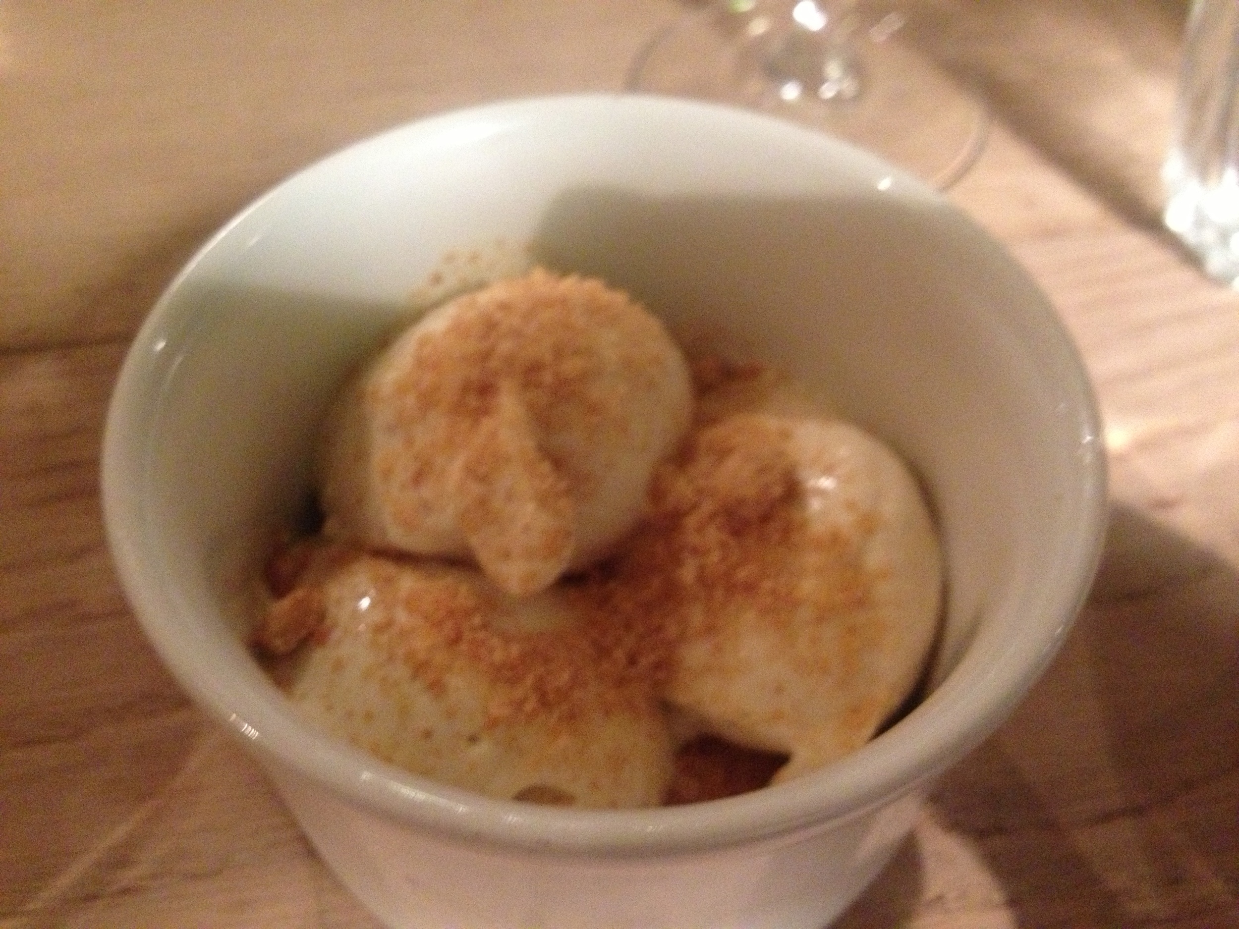  ​For dessert, I had lavender ice cream with shaved honeycomb as a topping. So good! 