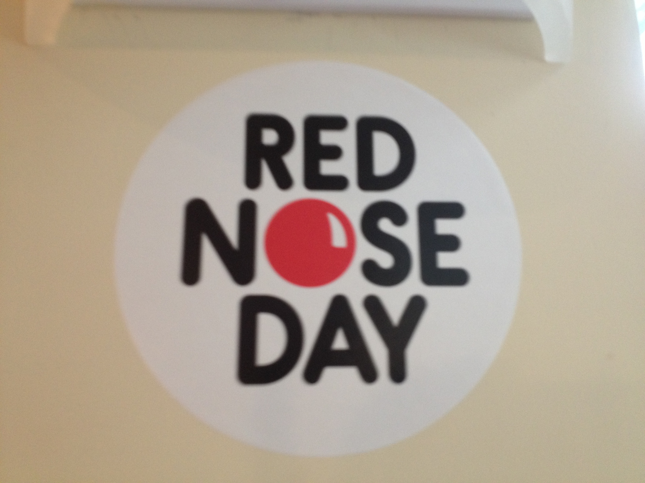  ​3/15/13 was Red Nose Day in England. This is a day of comedy to raise money for AID's relief in Africa. Everywhere we went we say promotions and advertisements for the day. 