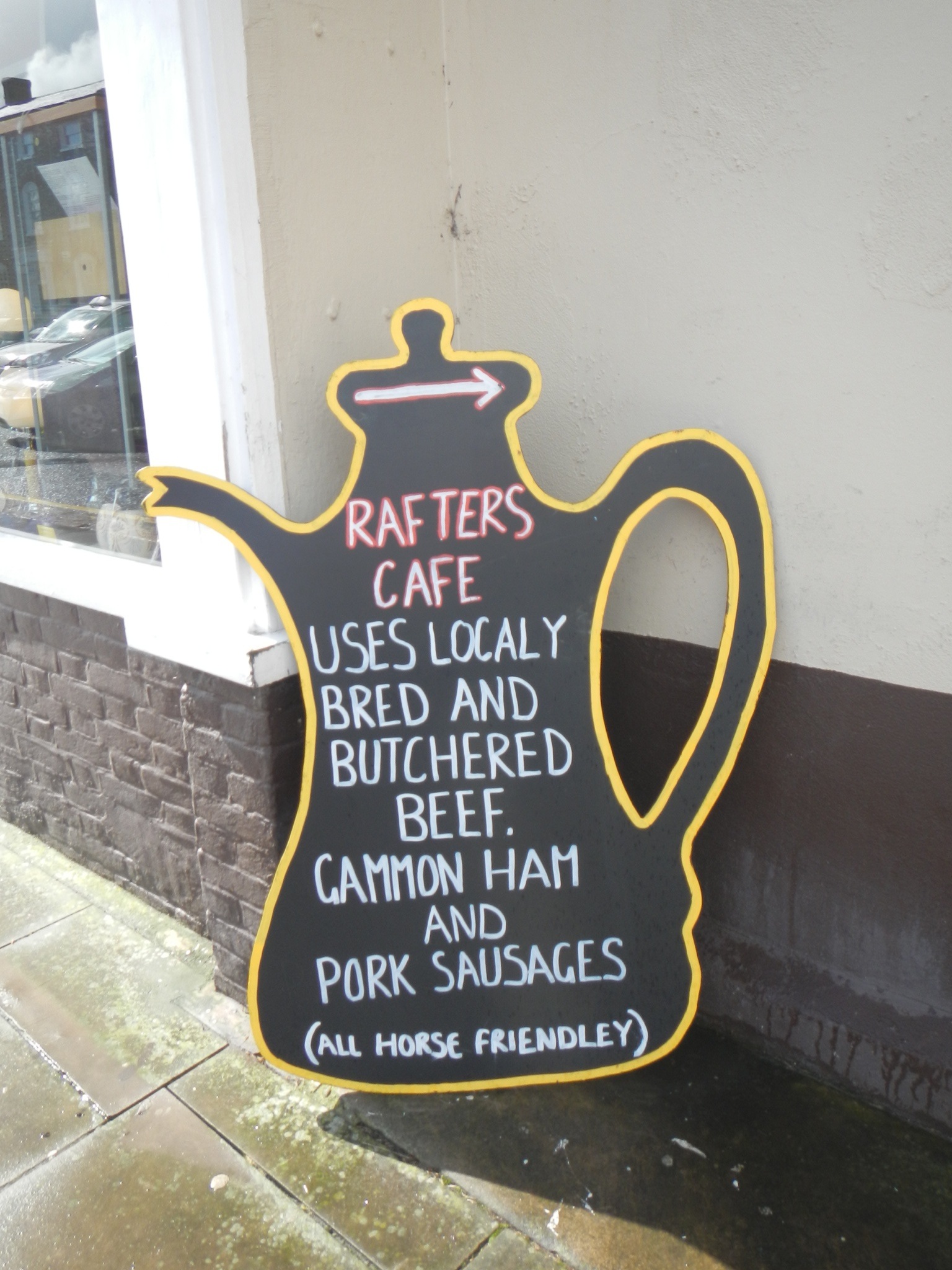  ​Cute sign for Rafters Cafe 