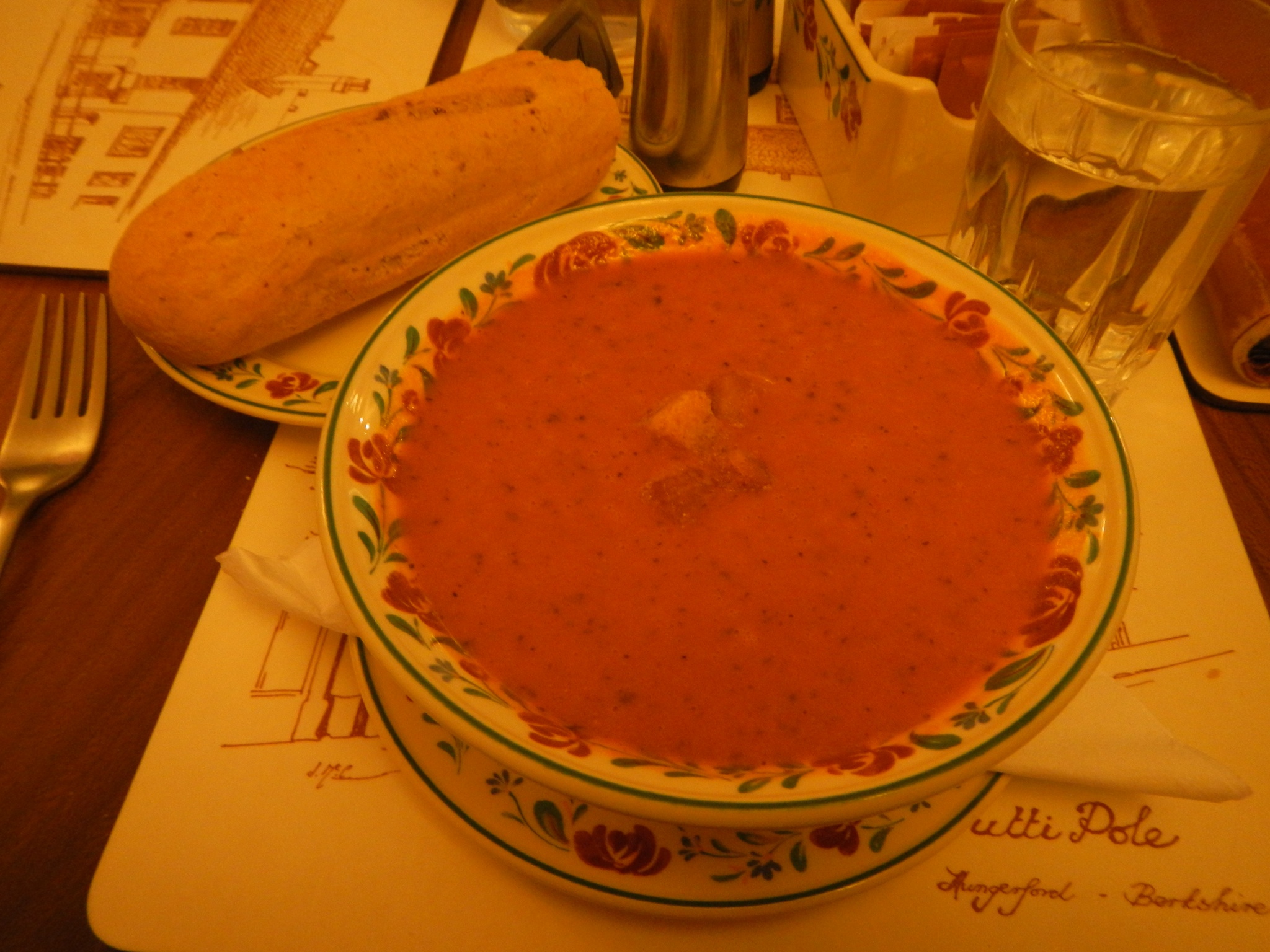  Delicious Tomato-Basil soup.​ 