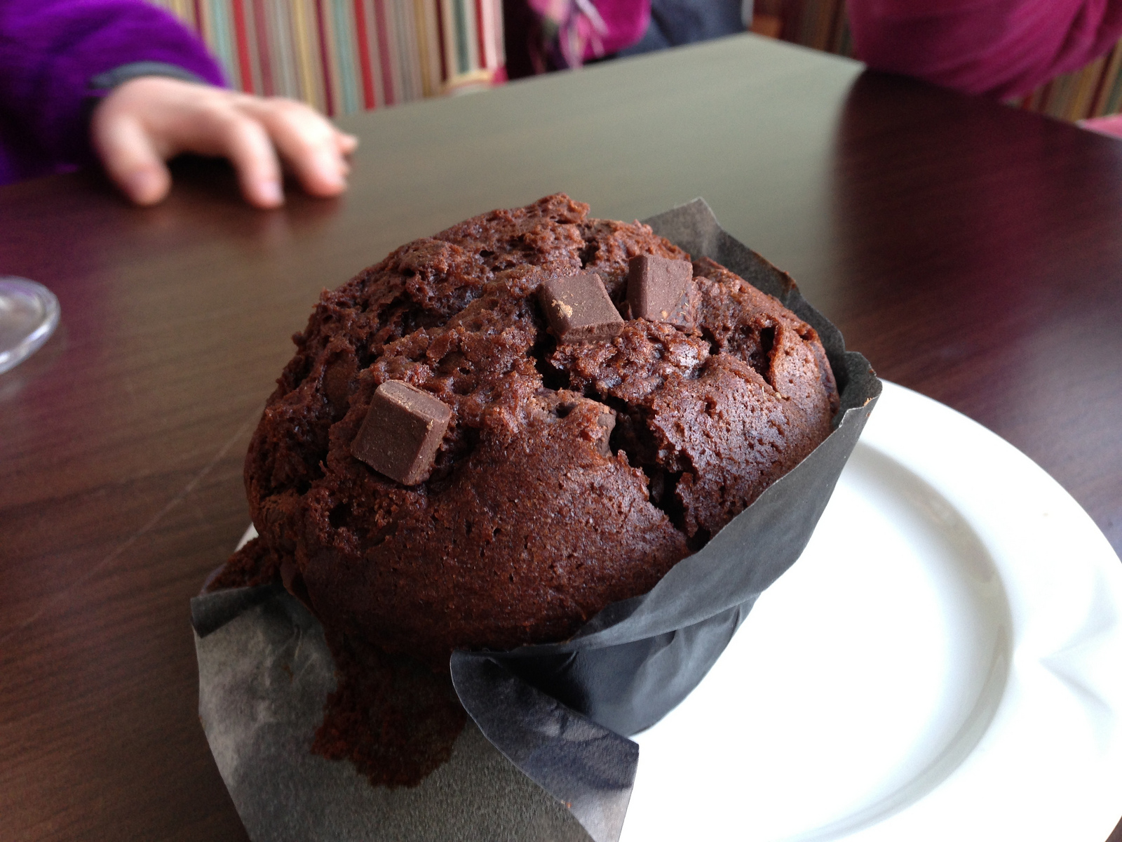  ​The giant chocolate chip muffin. In a very cute move, I think Dan's daughter managed to eat as much of as she had smeared on her face and fingers! 
