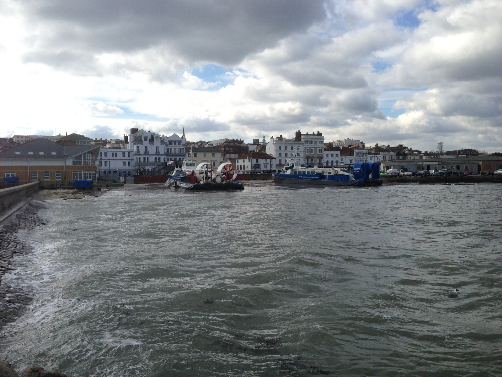  ​Choppy water and dark skies. 