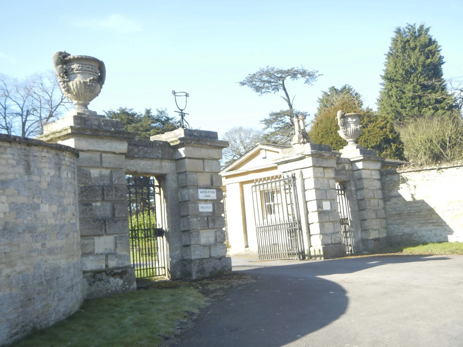 The gate to what we imagine to be a huge mansion. The house was set so far back off the road that we couldn't even see part of it through the gates.
