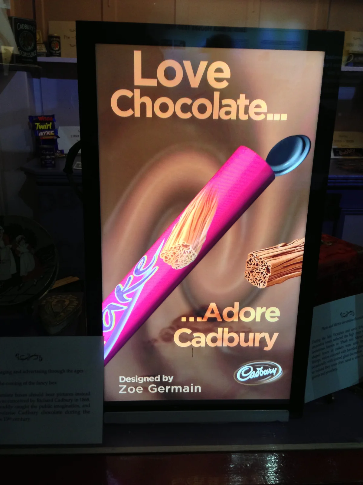 The mock candy shop had an interactive feature where you could design your own candy wrapper.