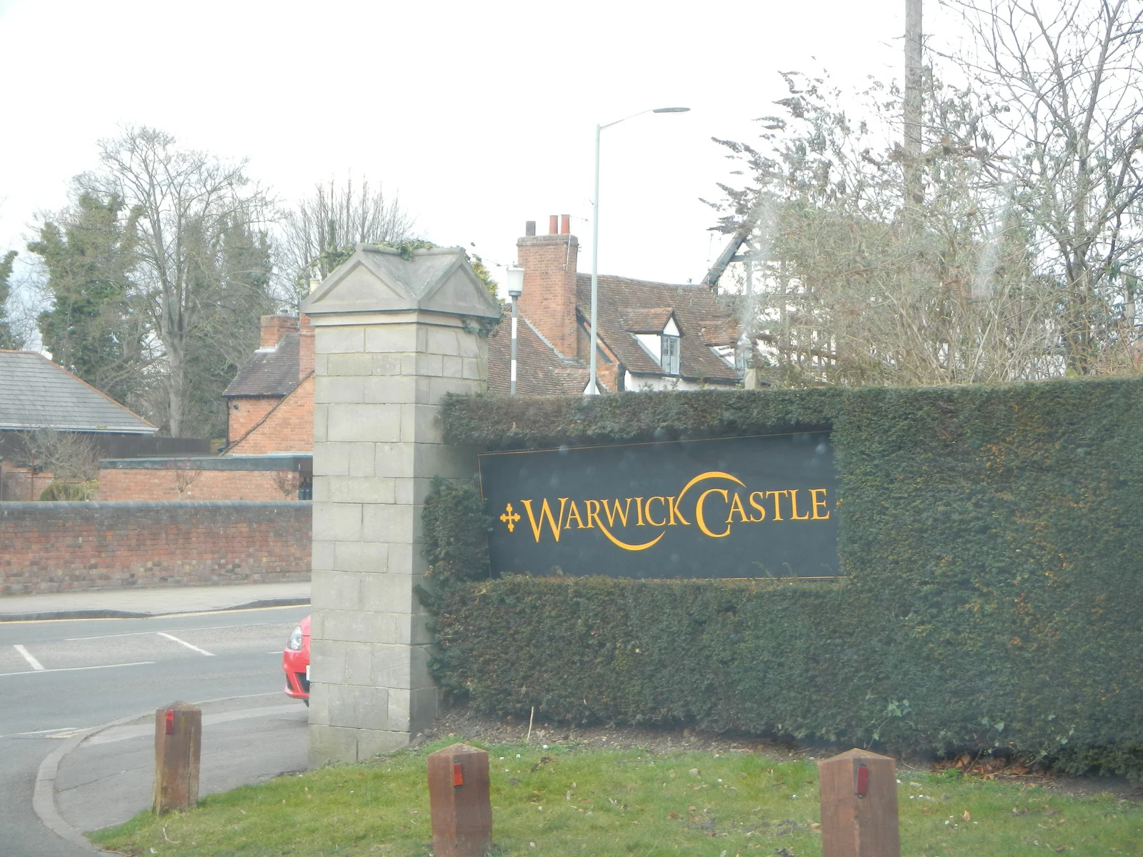 The entrance to Warwick Castle.
