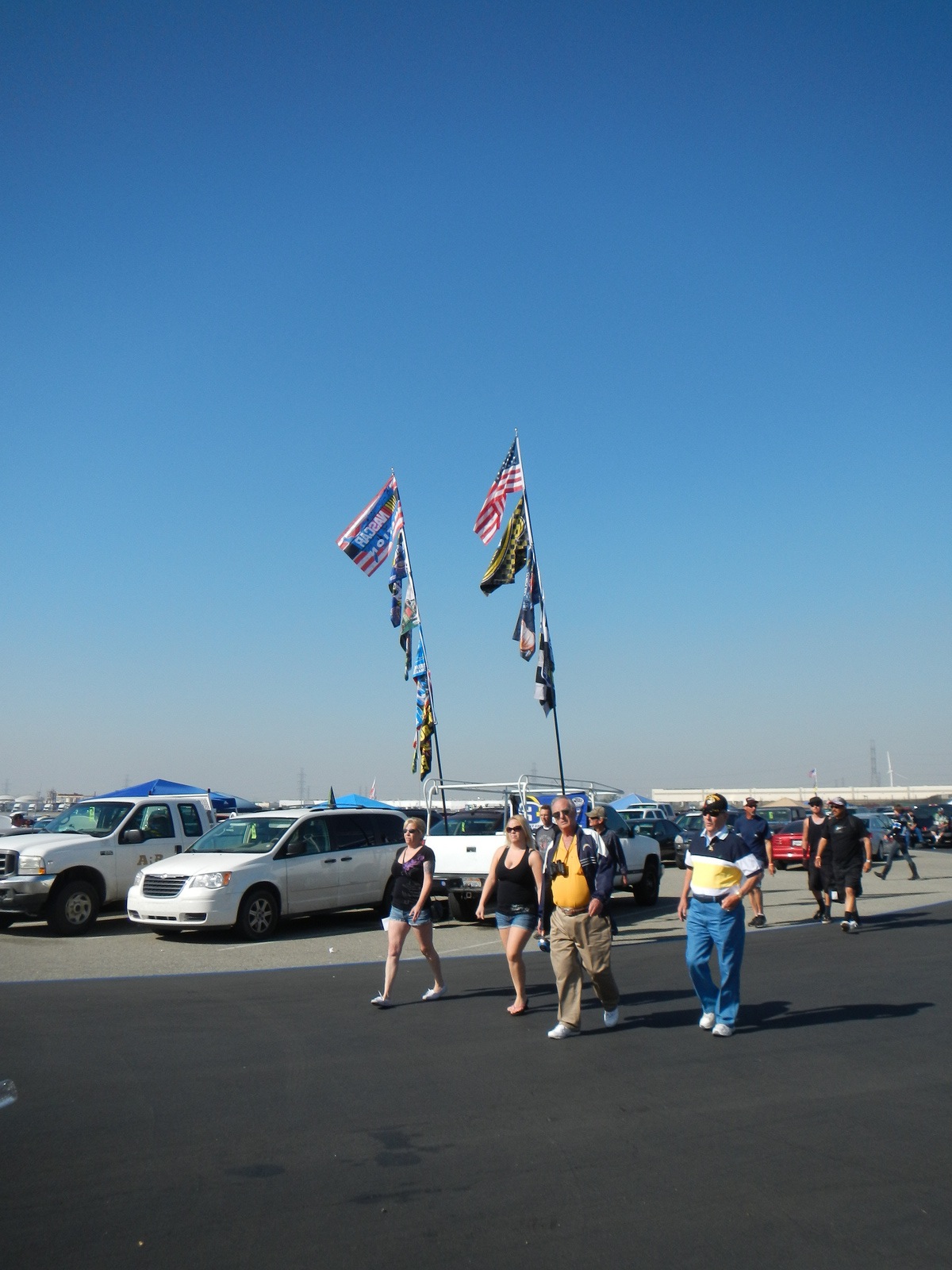  ​Flags in the parking lot. Lots of flags and tailgate parties! 