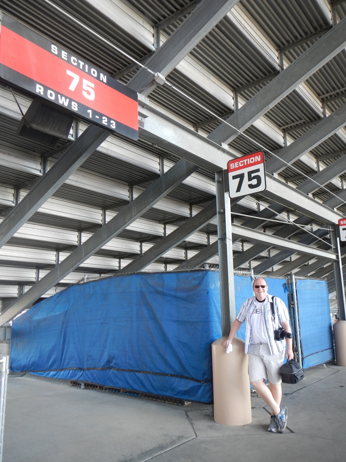  ​Dan in front of our section. Note the small bag that he is carrying, that was our lunch bag.&nbsp; 