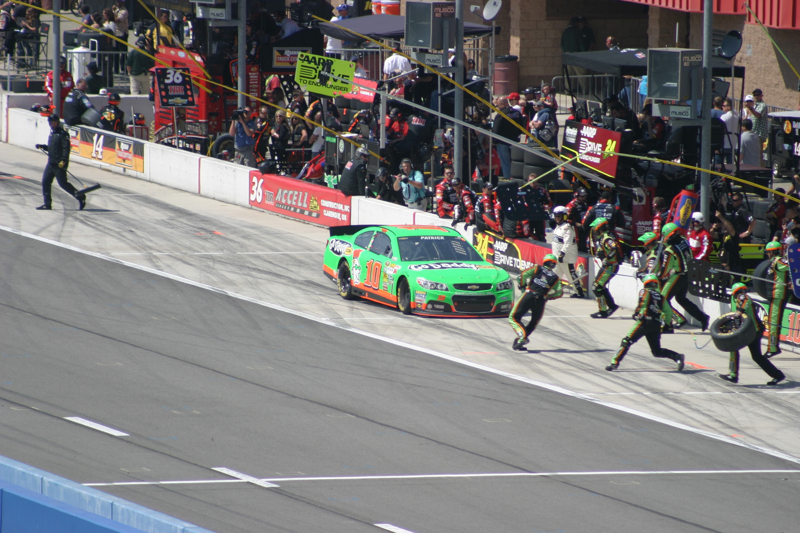 Danica Patrick pulls into the pit.