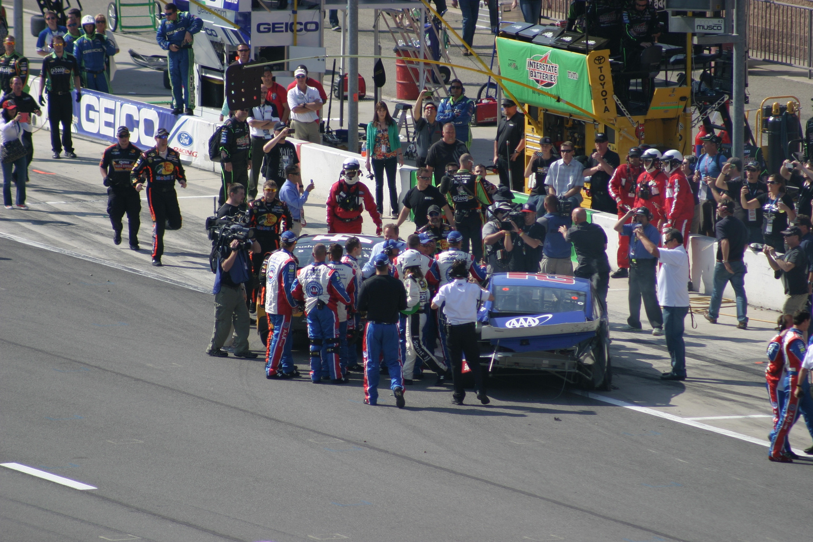 Logano and Stewart fight.