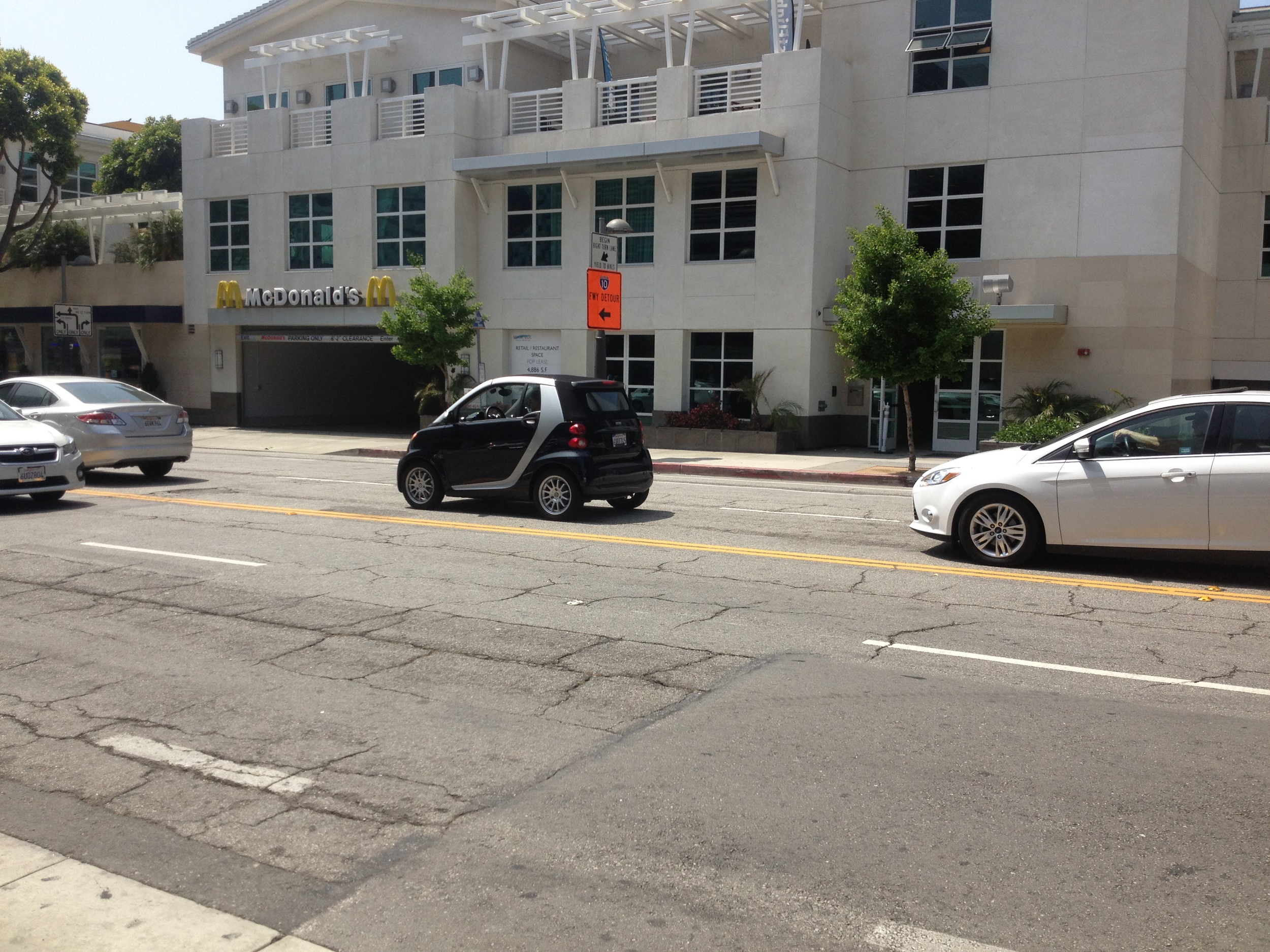  ​Our Smart driven by the valet. Freddy was all pretty from his bath at Mercedes Laguna Nigel, so we brought him out today. I think this may have been his first SoCal Smarties event..Dan's car is usually cleaner! 