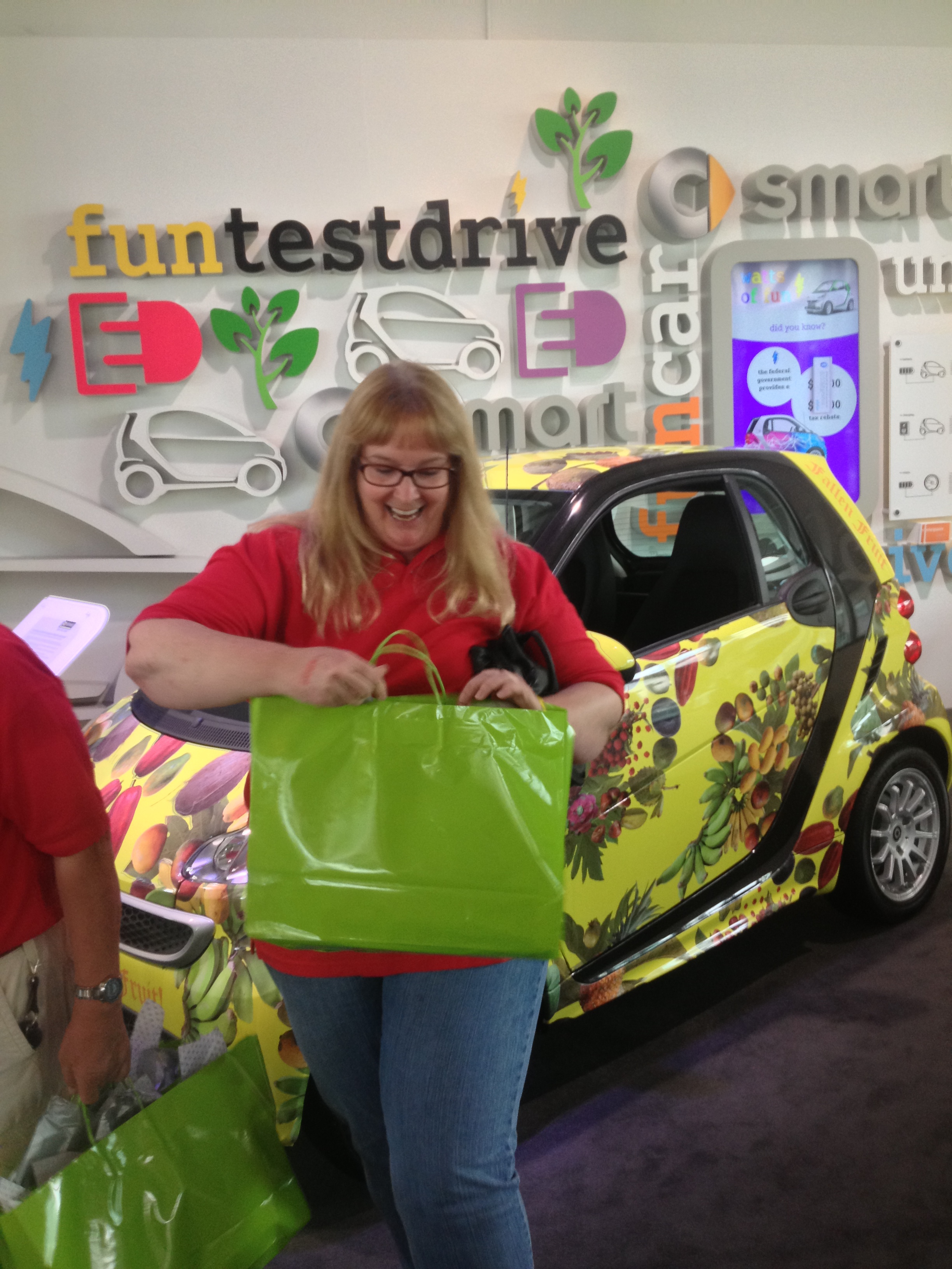  ​Patti, showing off our gift bag! 