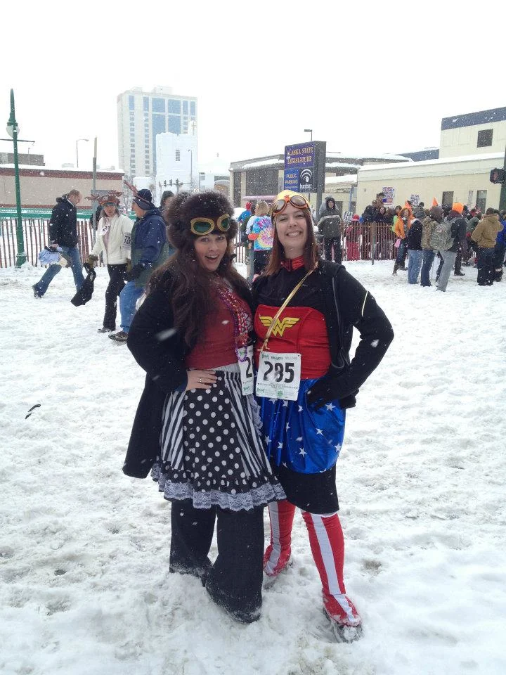 Running with the Reindeer, alongside Wonder Woman.