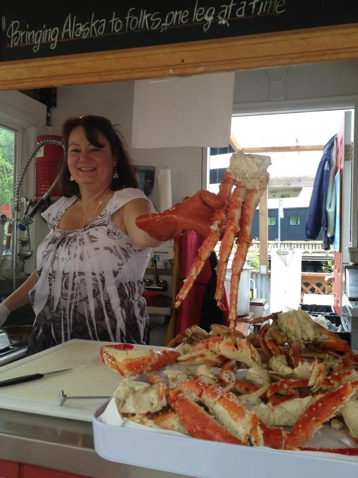 No trip to Juneau is complete without a stop at Tracy's Crab Shack . She's got the best legs in town!