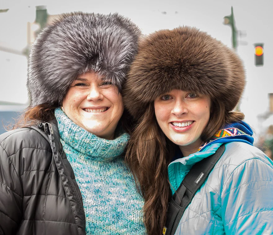 With my friend, Cyndi, at Fur Rondy in Anchorage. Photo courtesy of Bartz Englishoe Photography.