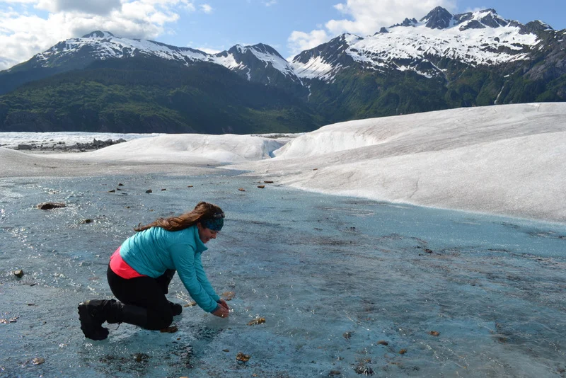 Quenching my thirst with glacier water.