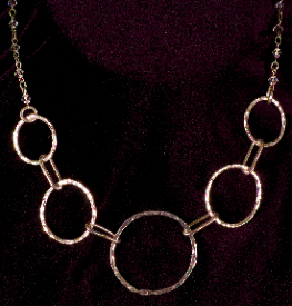 Hammered Fine Silver Circles Fused into Necklace