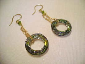 Crystal Circle Earrings (Sage color shown)