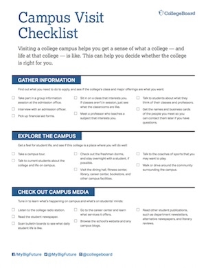 Campus Visit Checklist