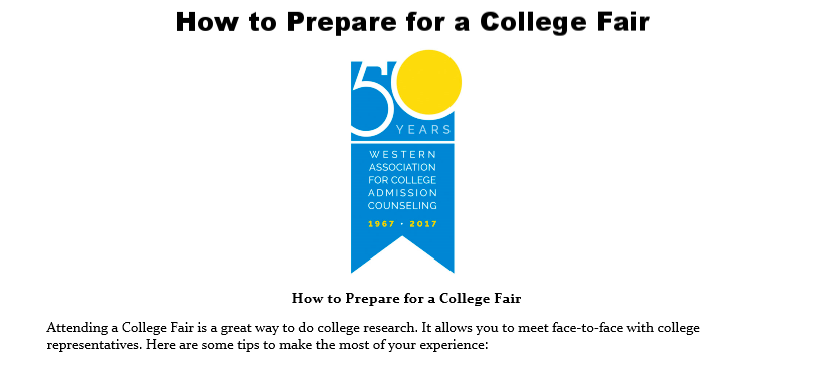 How To Prepare For A College Fair