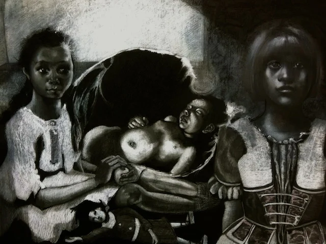 DuncanRosslyn Emerging from Obfuscation,chalk on panel..jpg