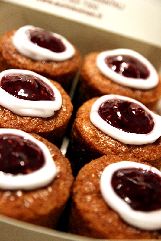 Runeberg torte - one of my all time favorites. Yes we had a whole box of them.. 