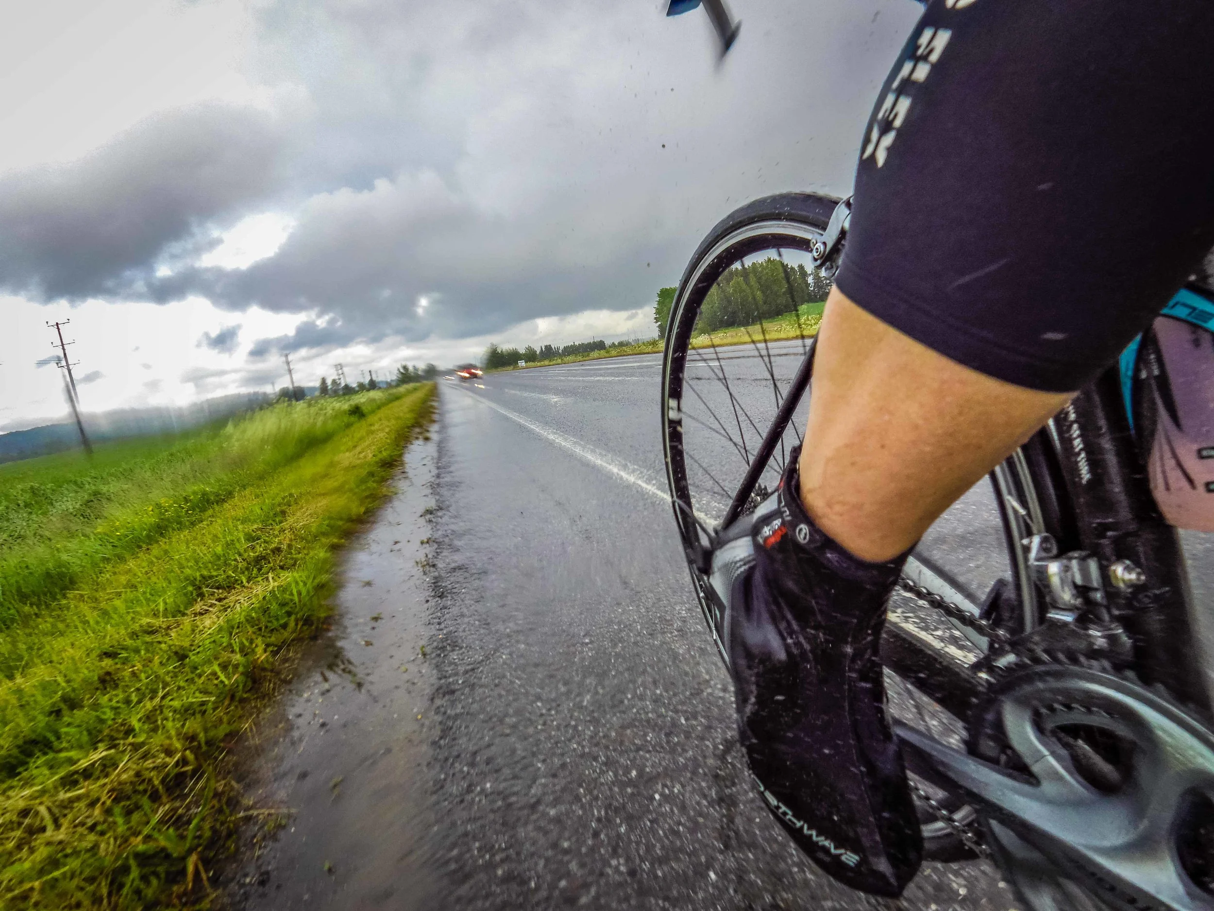 Midsummer riding in heavy rain