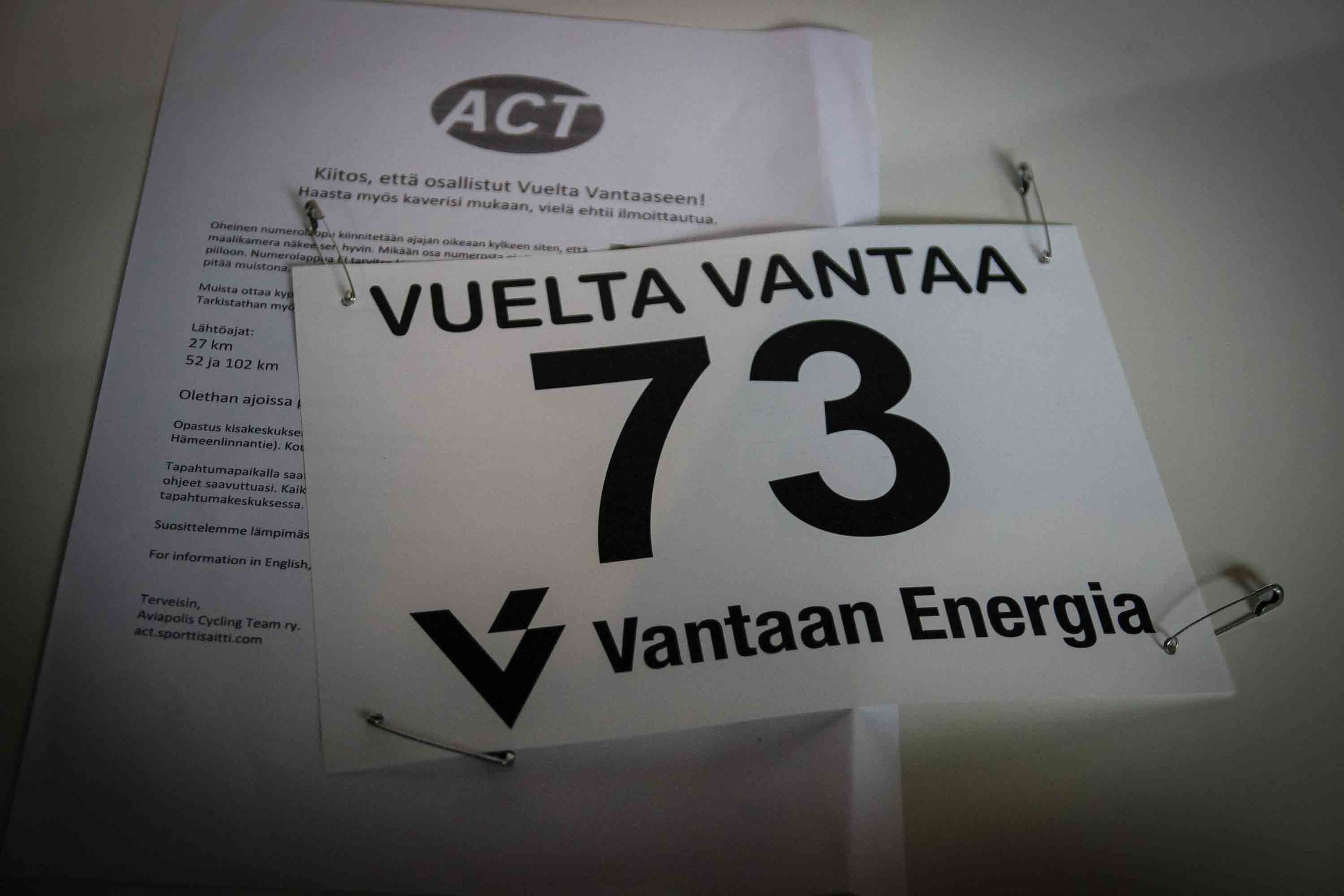 My race number tomorrow