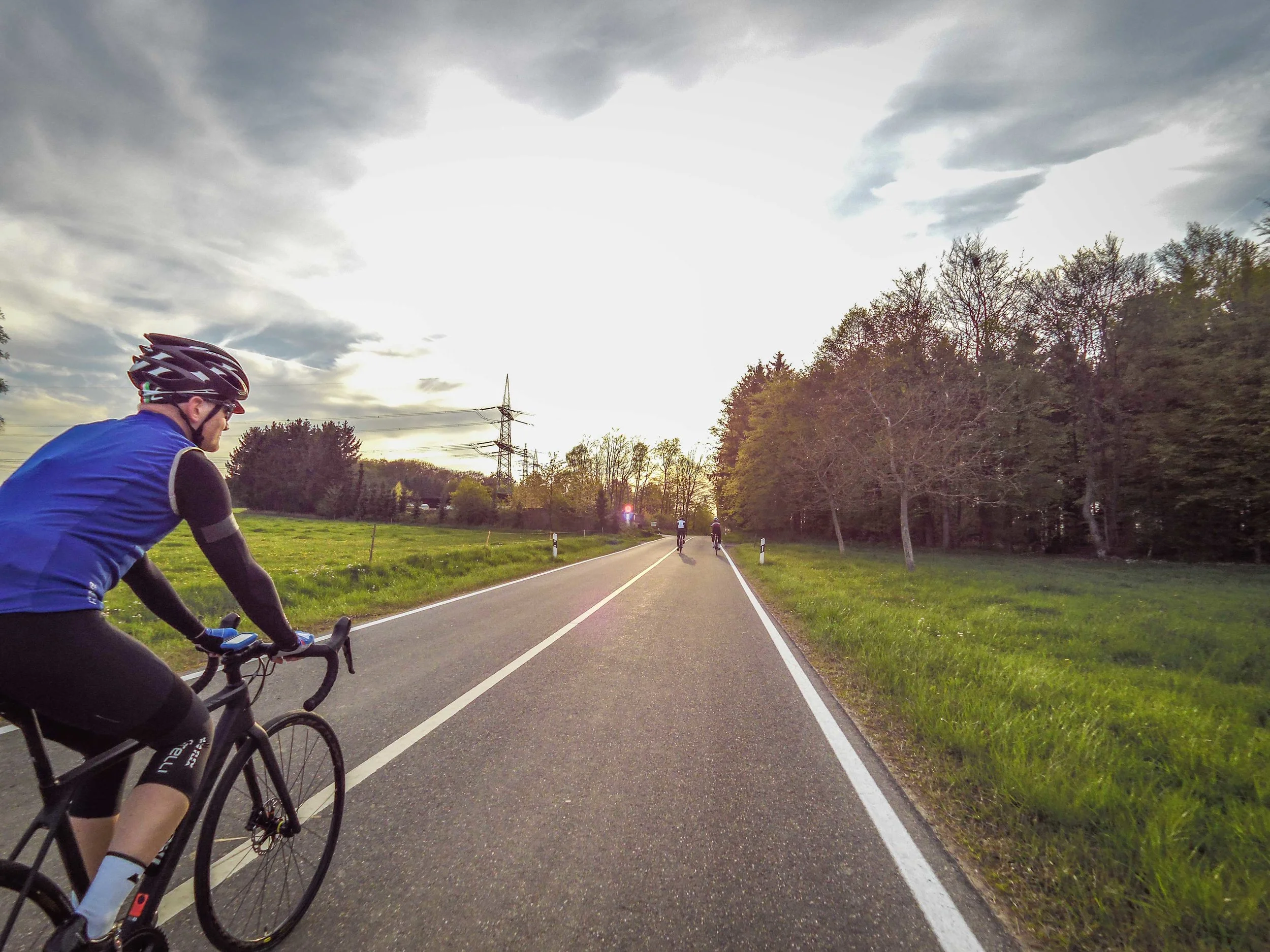 Me riding towards the sunset in Koblenz.