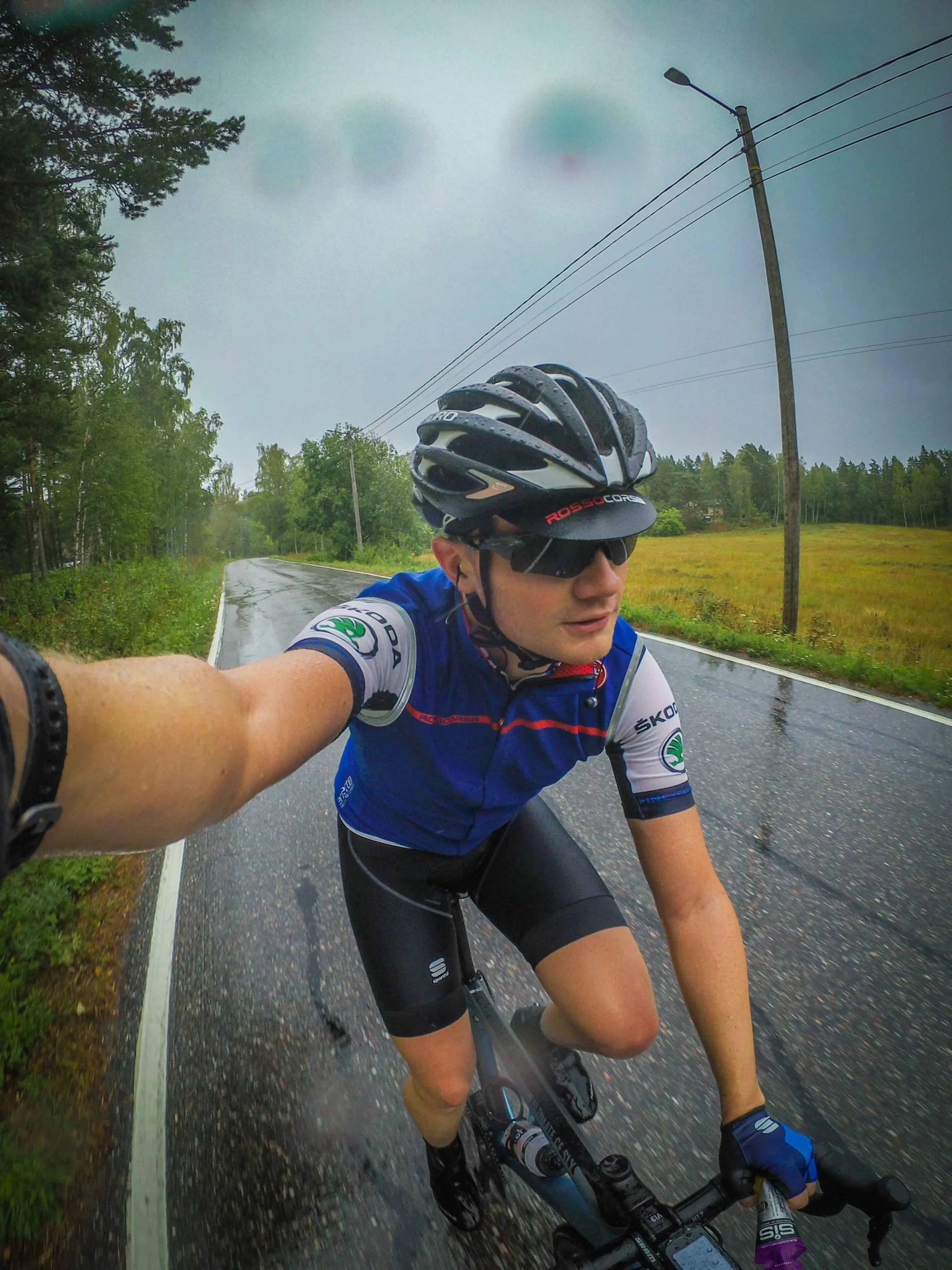 Rainy rides with already added layers of clothing.
