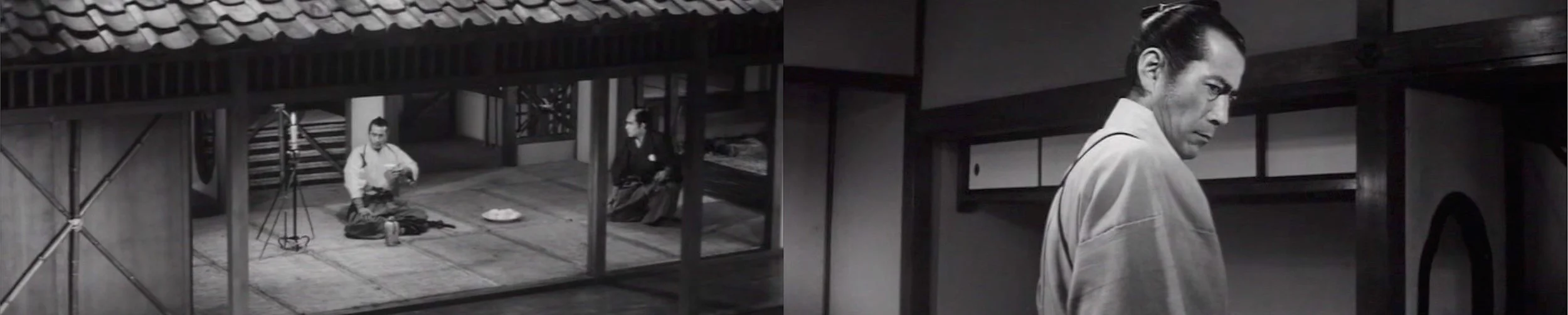 Toshiro Mifune as the retired master swordsman Isaburo Sasahara.