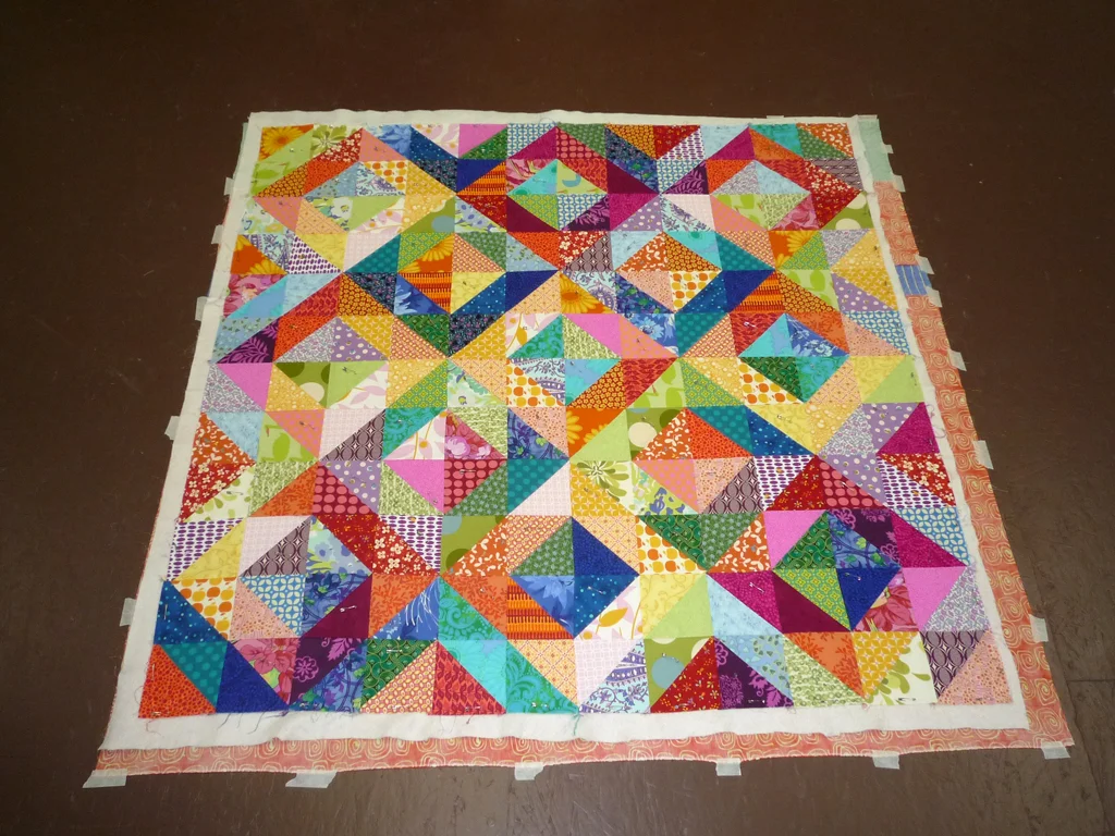 basting my warm/cool QAL piece