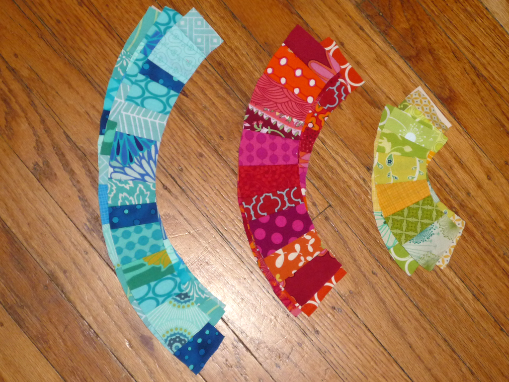The paper-pieced units