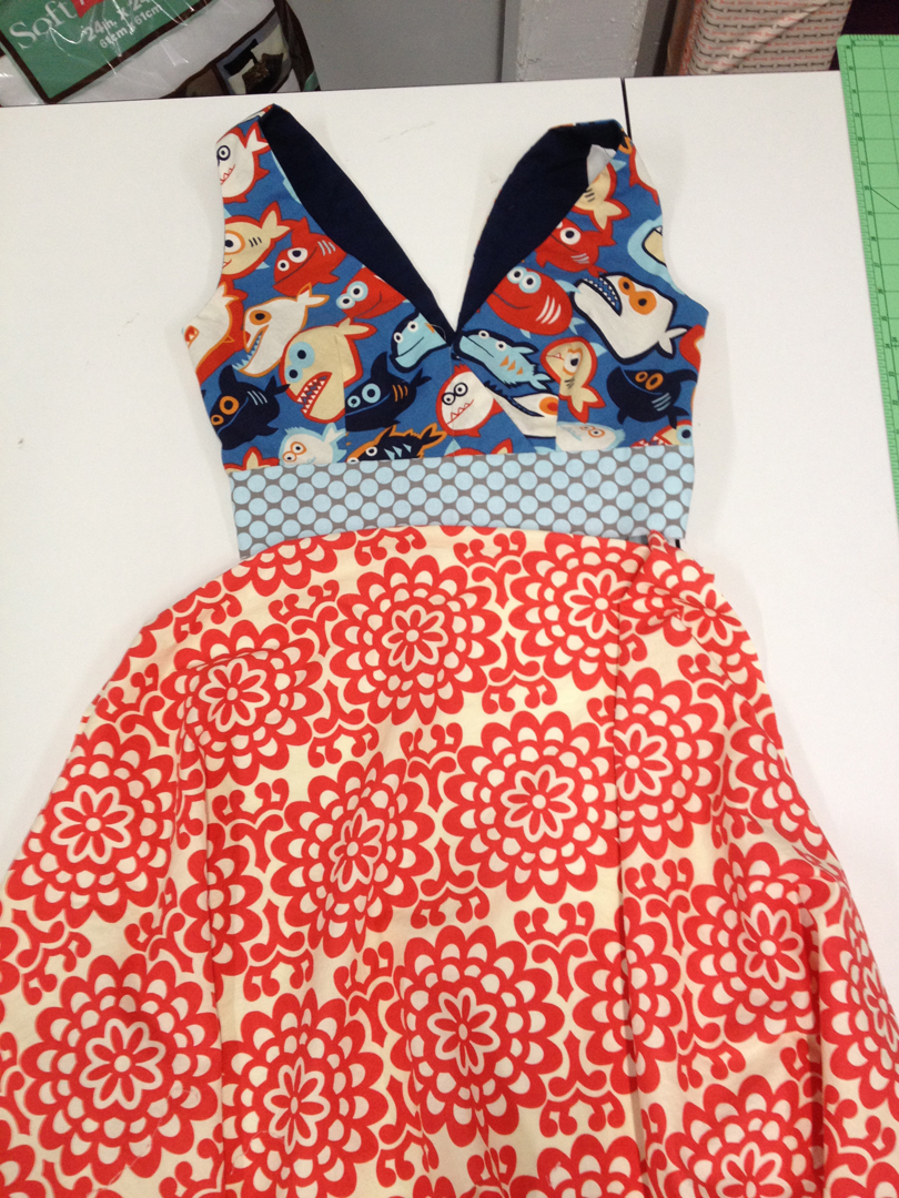 A test run for a McCall's dress pattern that I am hoping to make up using less whimsical fabrics as well. But I'm loving how this is looking!