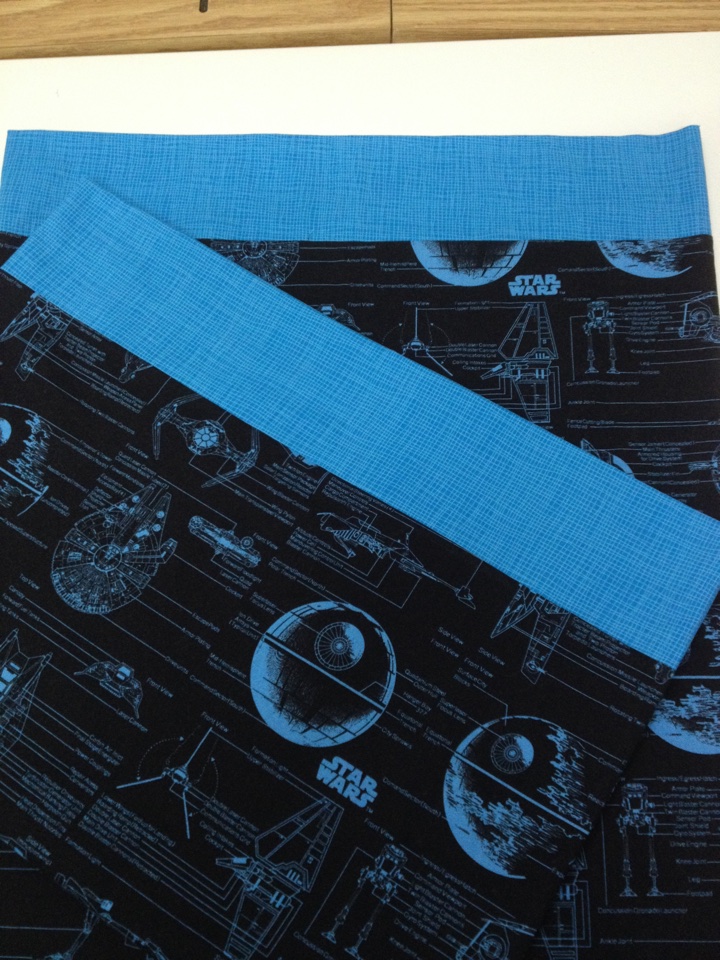 Appropriately topical pillow cases for my 10 yr. old nephew.... whom I learned had gone to see the new movie with his dad the first day of release, I think.