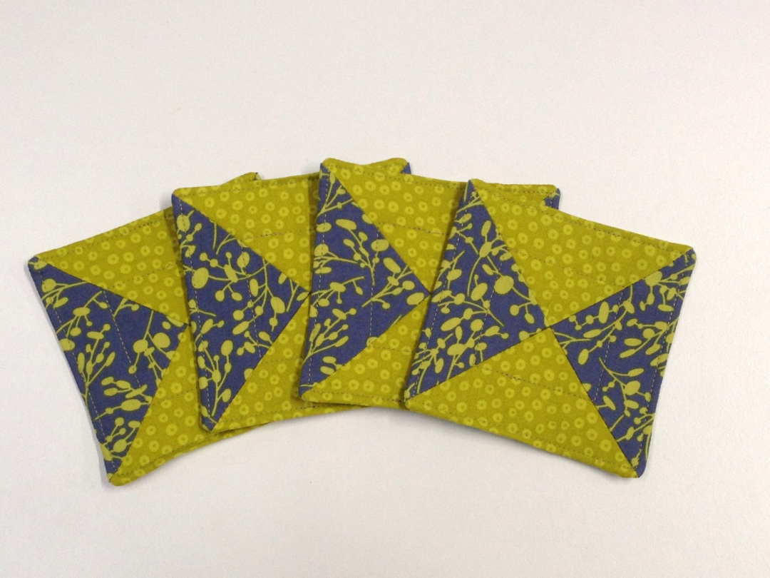 Contemporary Coasters in Blue and Grellow