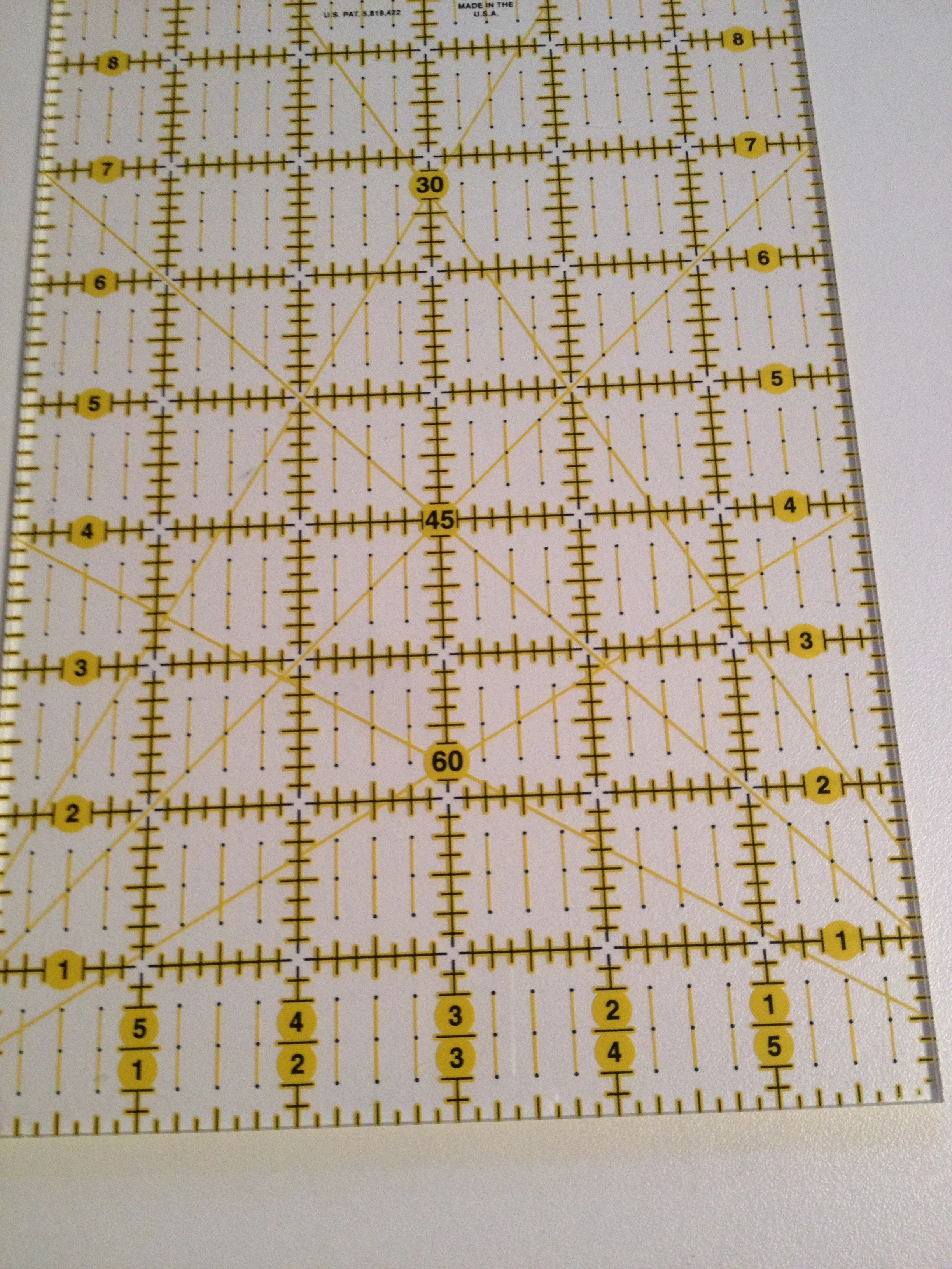 Those angle markings are great for this, but just be sure you're measuring from the correct side of the ruler — it does sometimes make a difference.