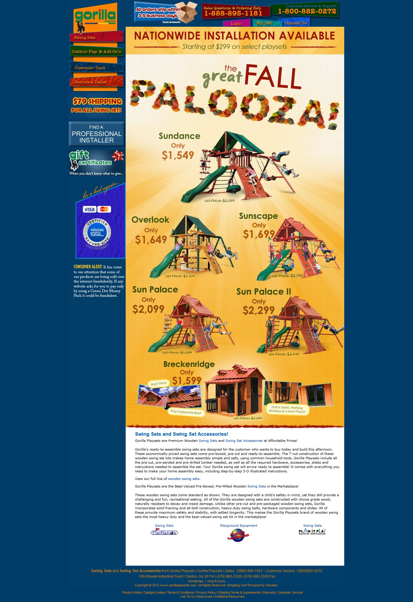 'the great fall palooza' sale promo for gorilla