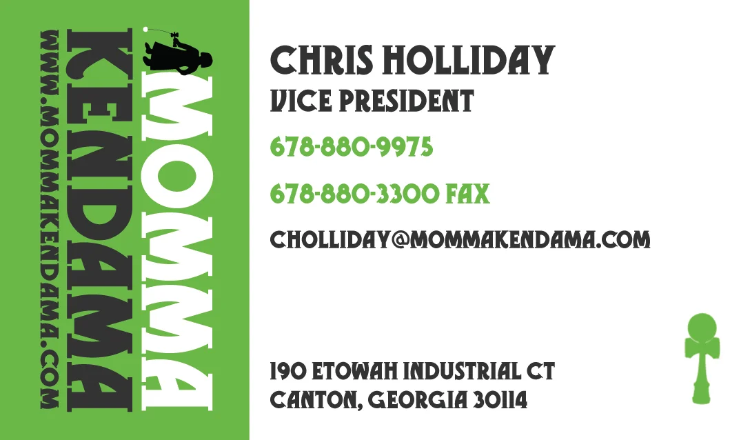 momma kendama business card - front