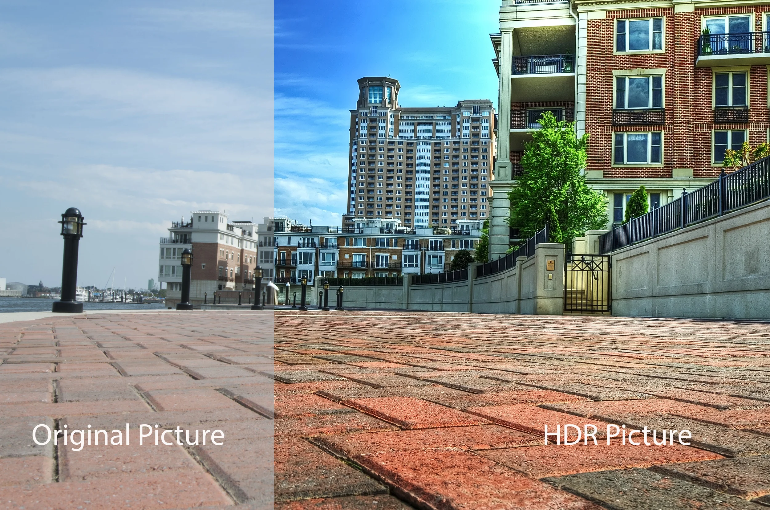 Baltimore Harbor - Before & After HDR Processing