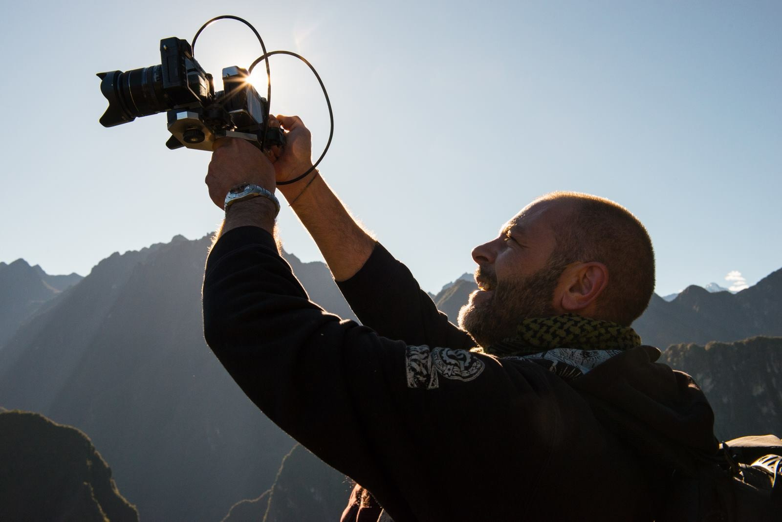 Antonio with his dual 3D camera setup.