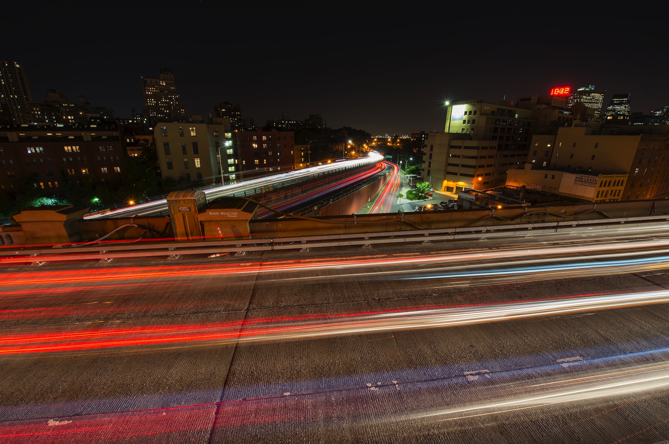 Traffic light trails in Brooklyn