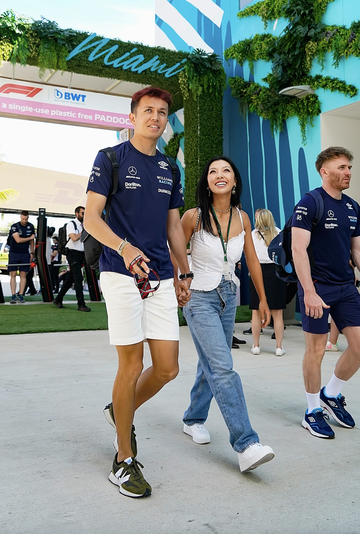 Alex Albon and his girlfriend
