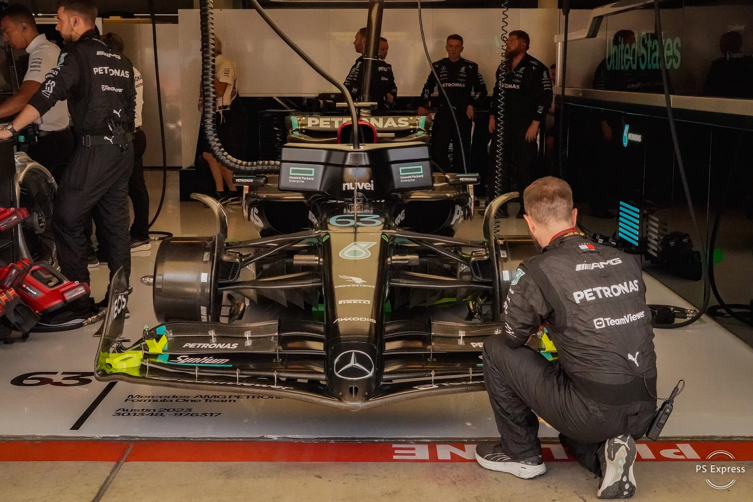 2023 USGP garage - Russell's car