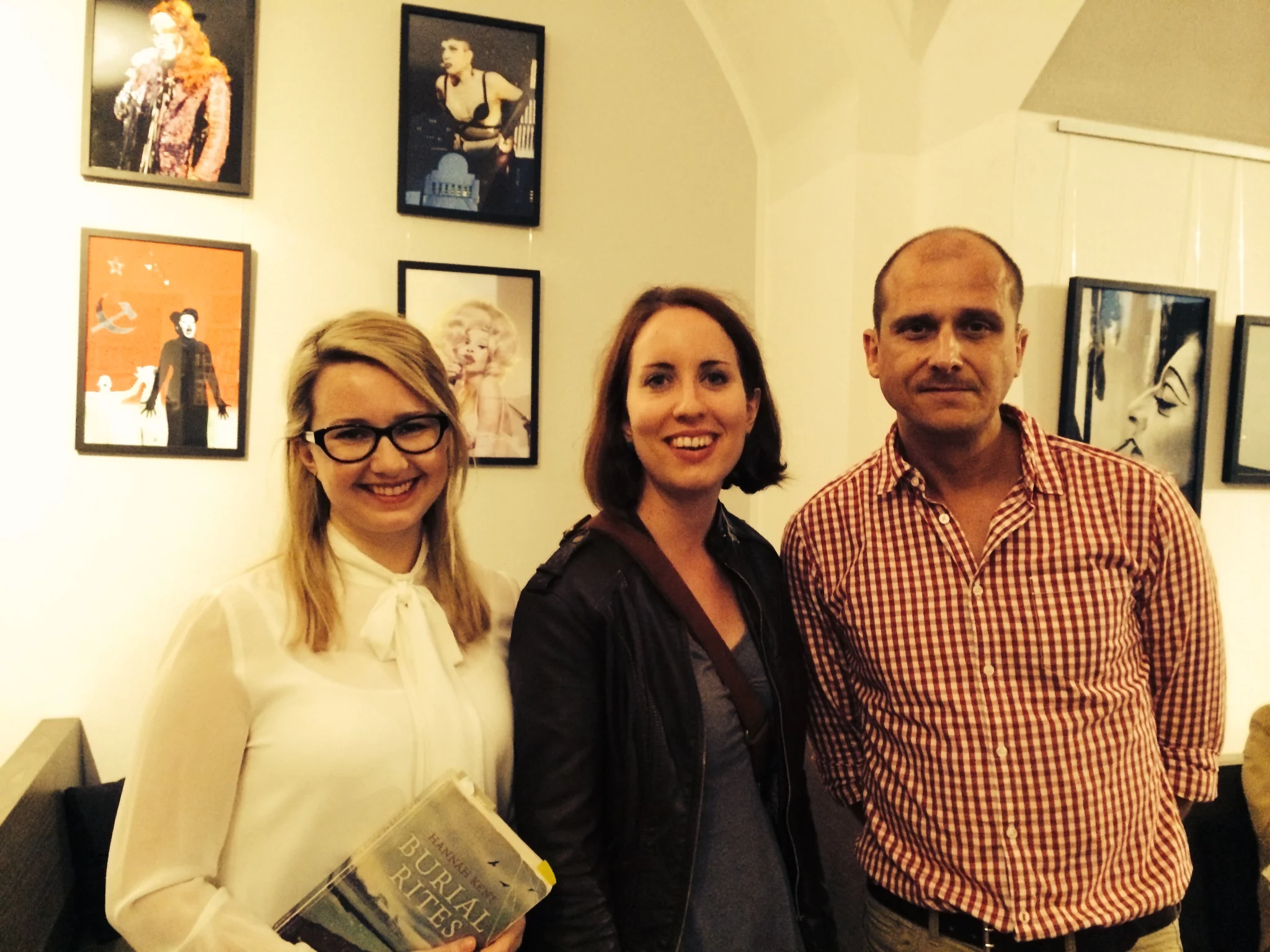 With Droemer's Hanna Pfaffenwimmer, and Christian Dunker from Autorenbuchhandlung in Berlin, Germany.