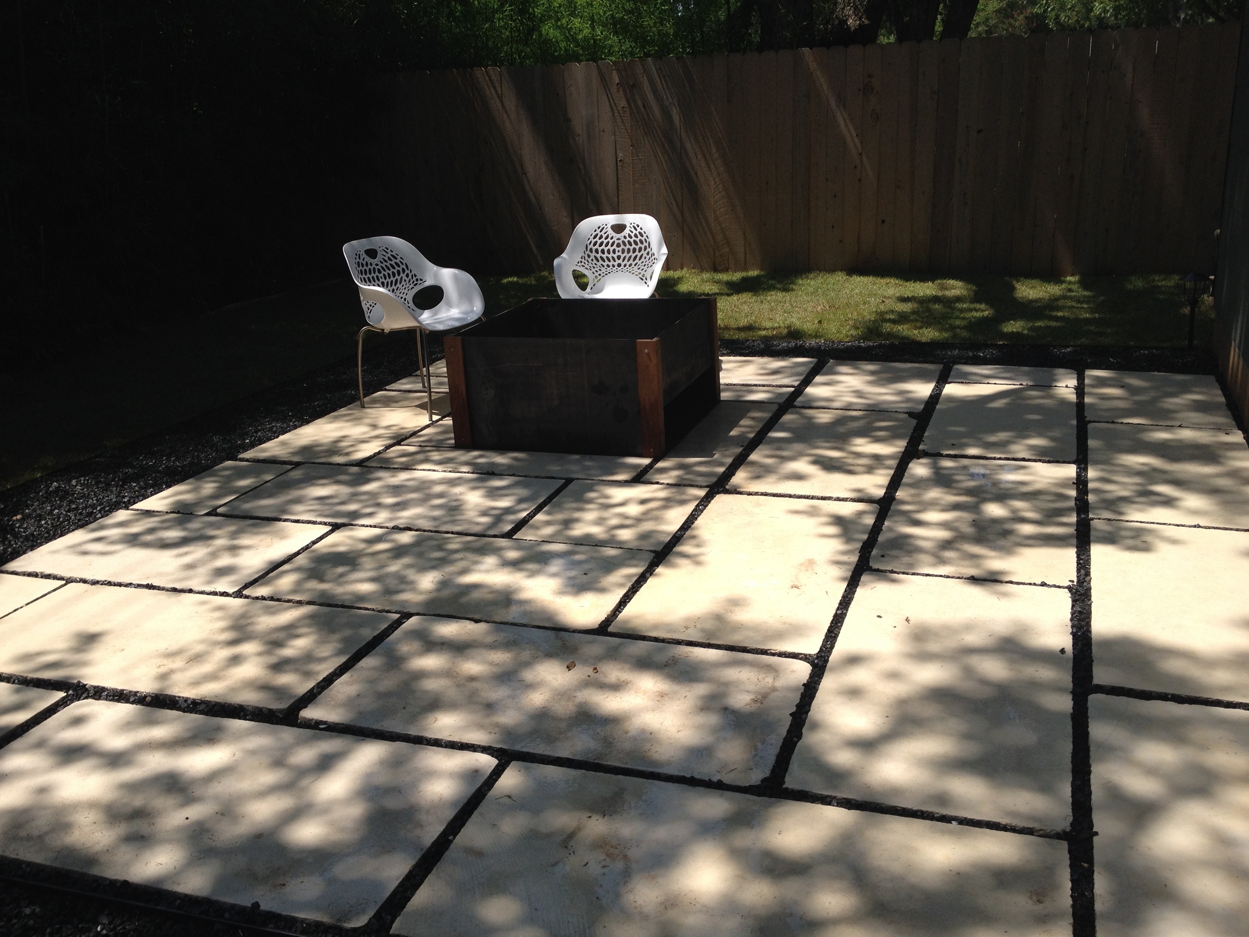 Limestone Patio and Steel Firepit