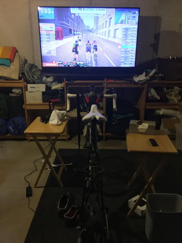The basement winter riding set-up.