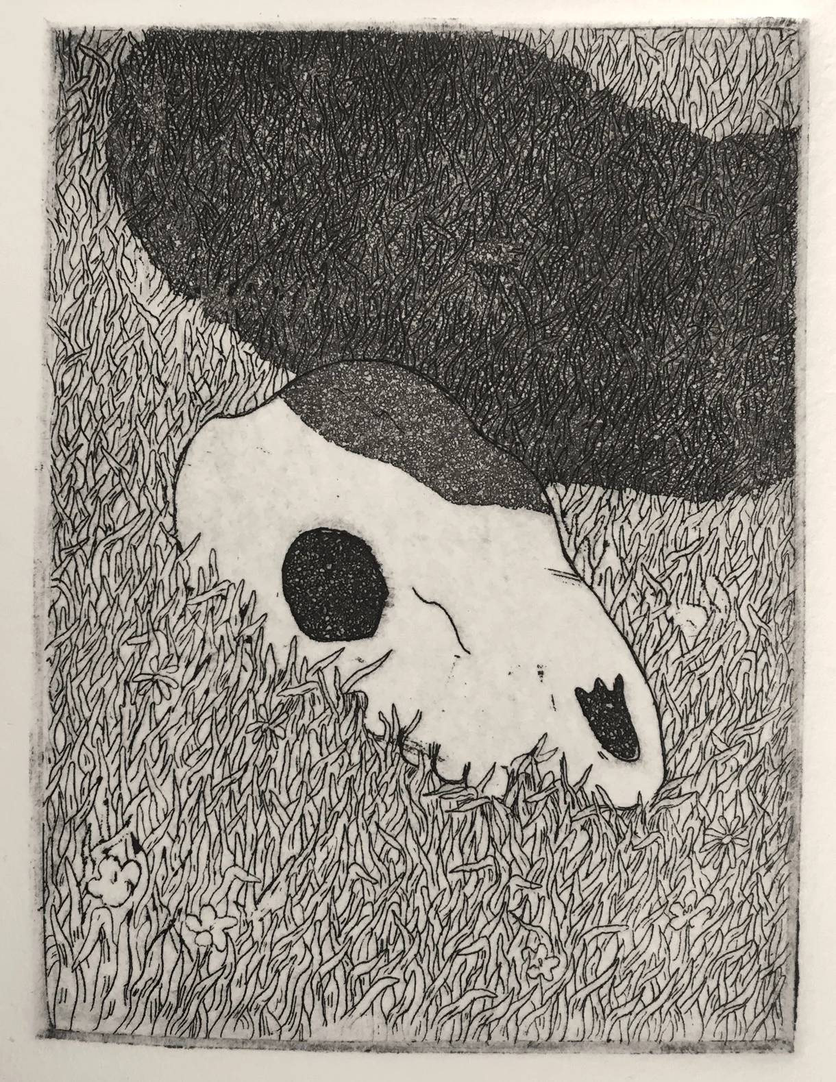 Time fleeing quietly LIKE A CREEP - etching with aquating