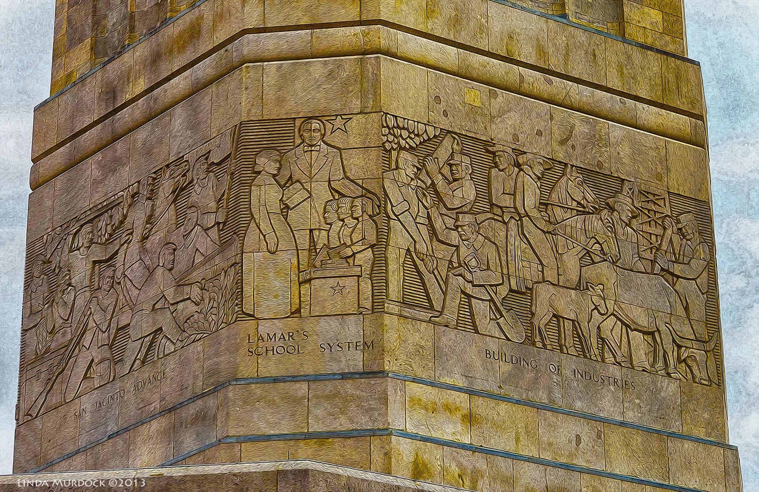 Detail along the bottom of the column