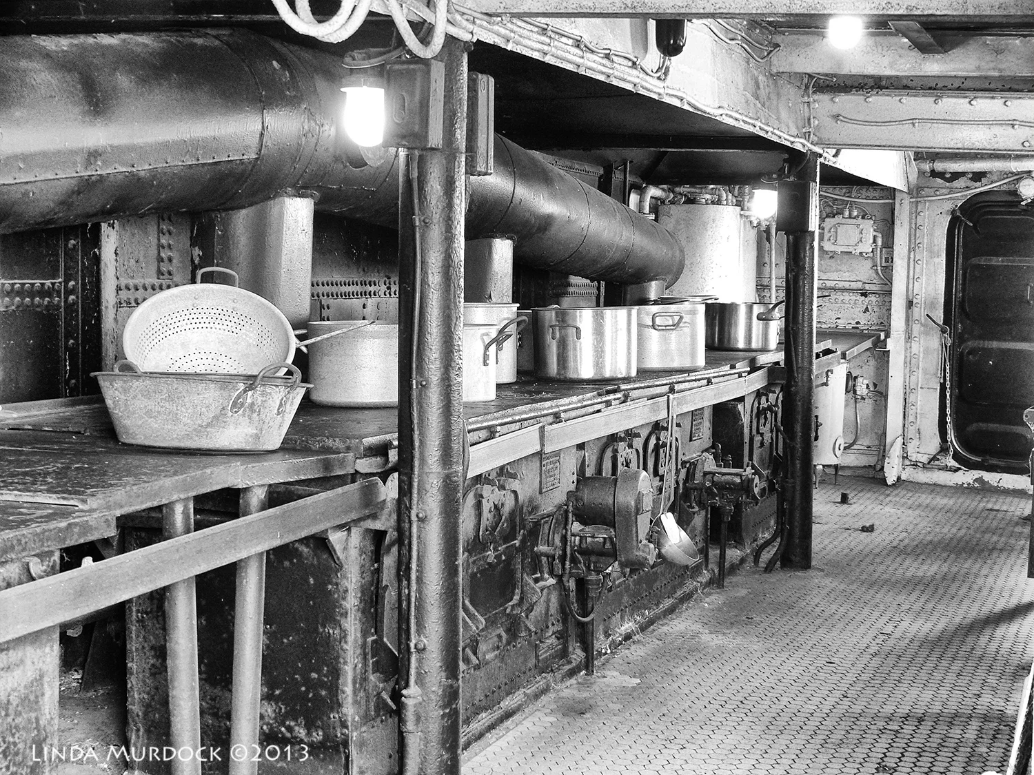 Crew's Galley in black&white