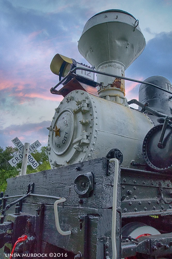 Texas City train with sunset sky from another time and place Sony A77II with Sigma 10-20mm f/3.5 ~ HDR